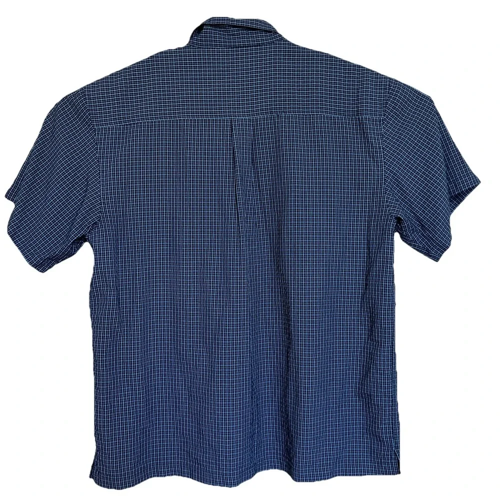 Red Level Nine Mens Shirt Size XL Blue  Stripe ShortSleeve Button Up‎ Pocket